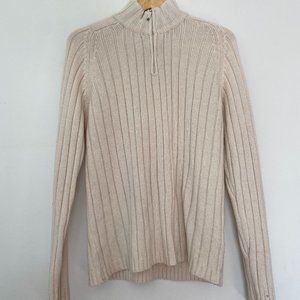 Oversized Quarter Zip Cream Sweater